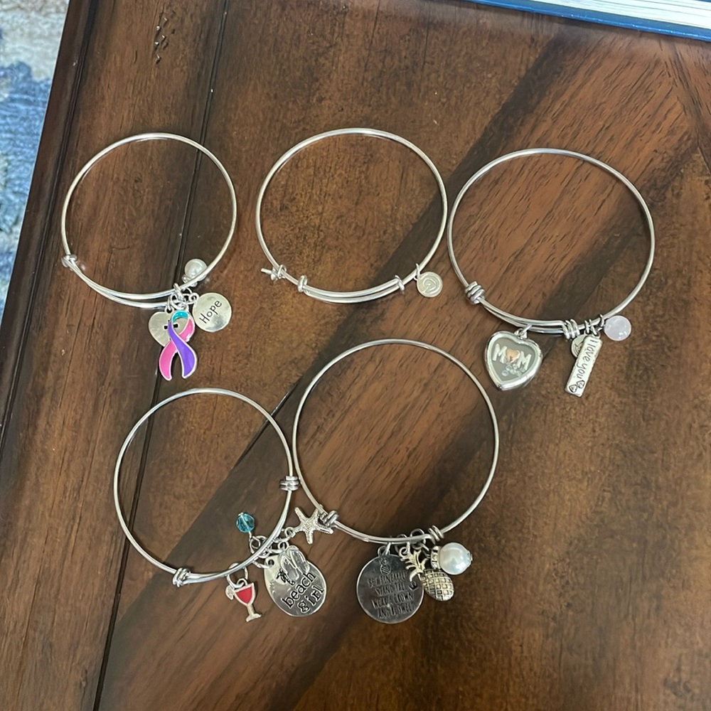 Lot of 5. Alex & Ani bangle bracelets